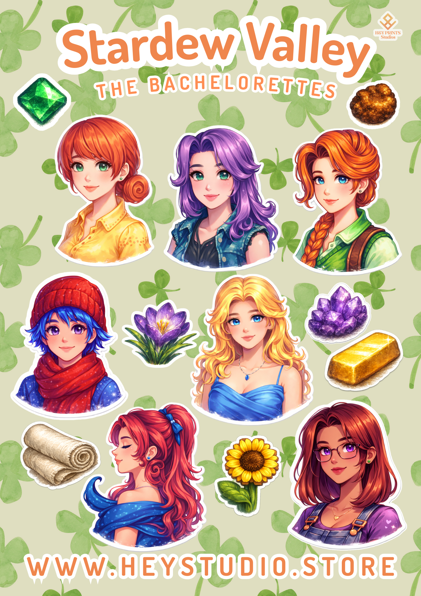 Sticker Sheets - Cozy Game Art Collection