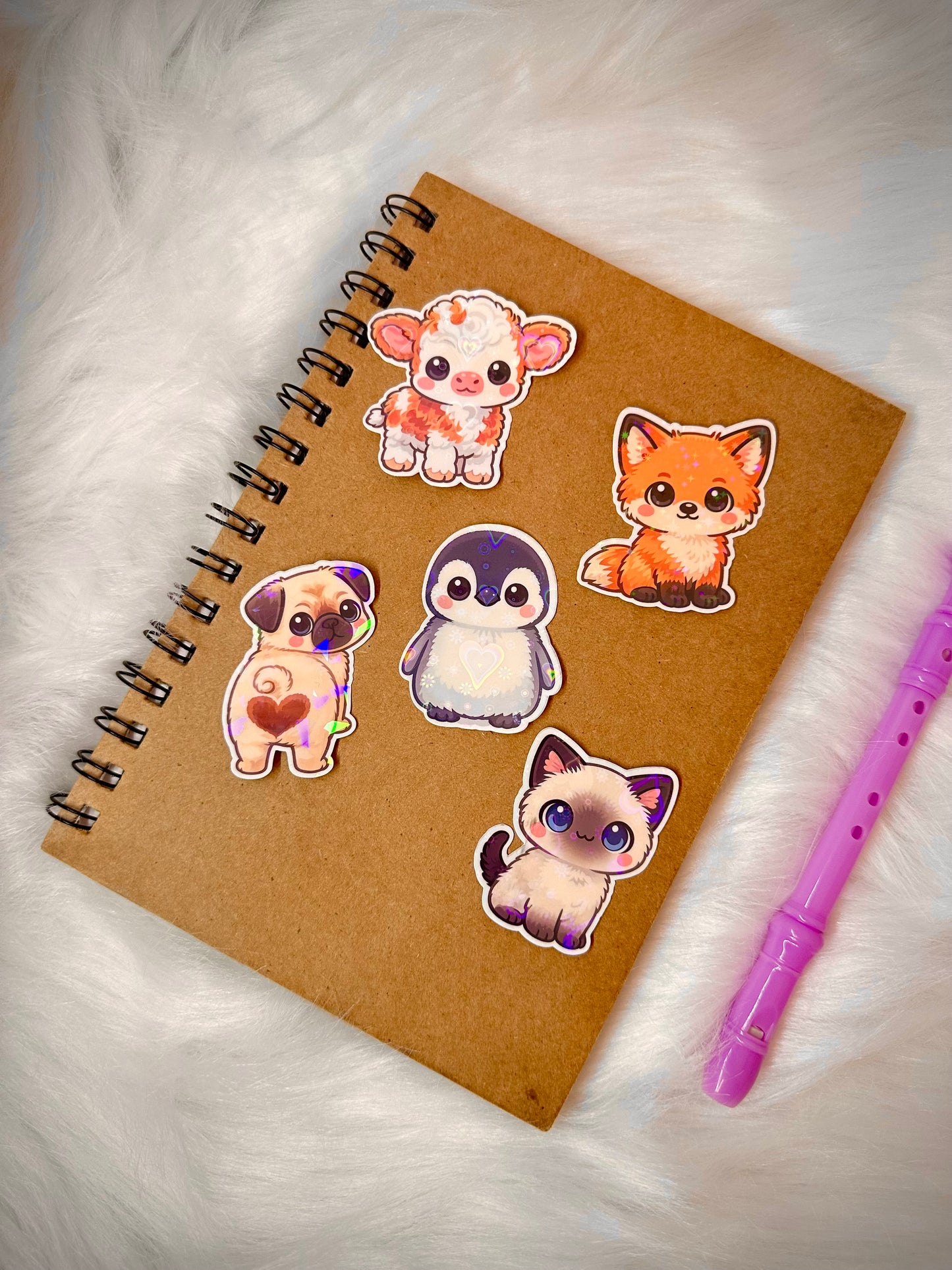 Stickers - Shining Holographic Animals (Durable and Water Resistant)