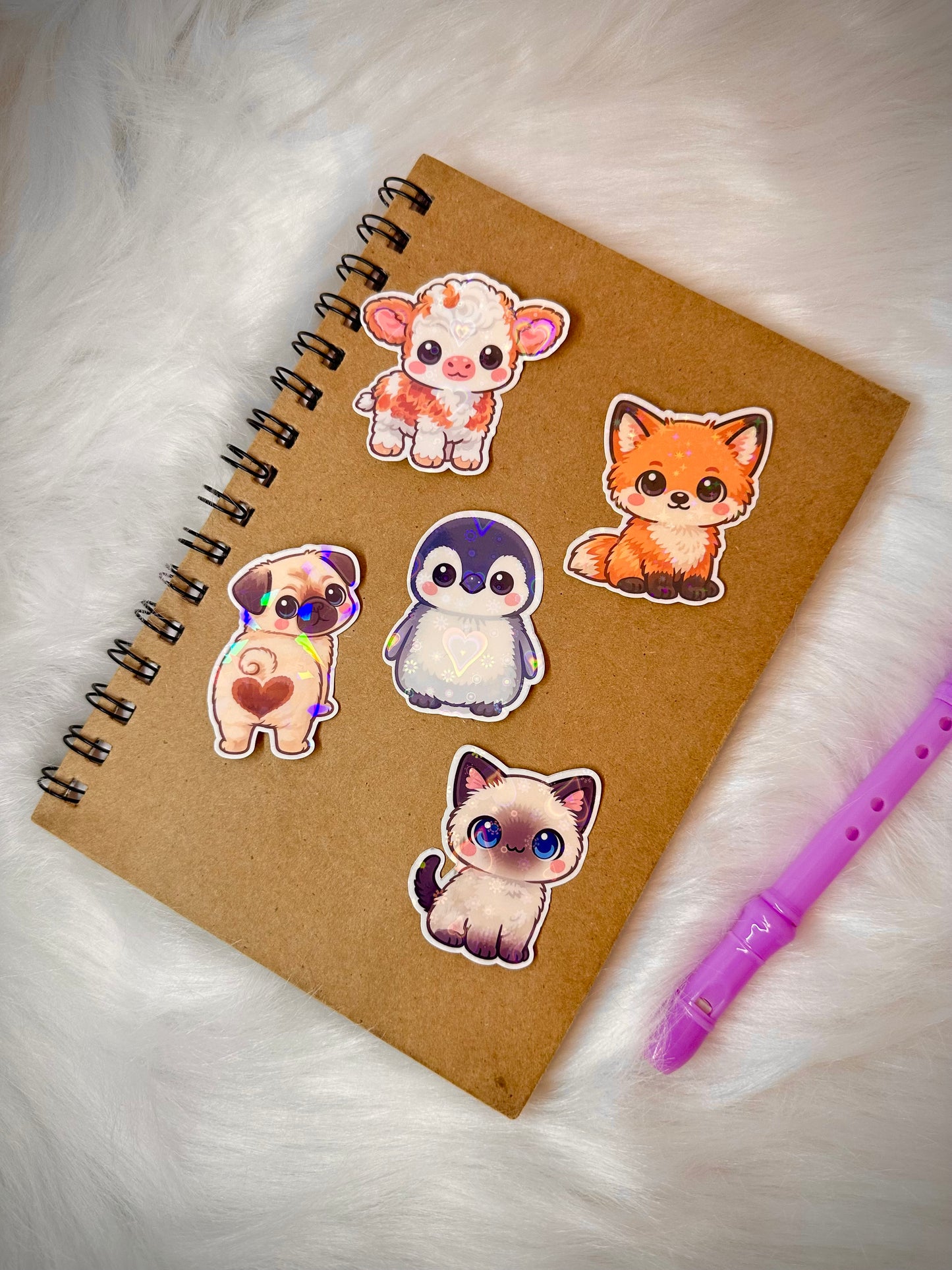 Stickers - Shining Holographic Animals (Durable and Water Resistant)